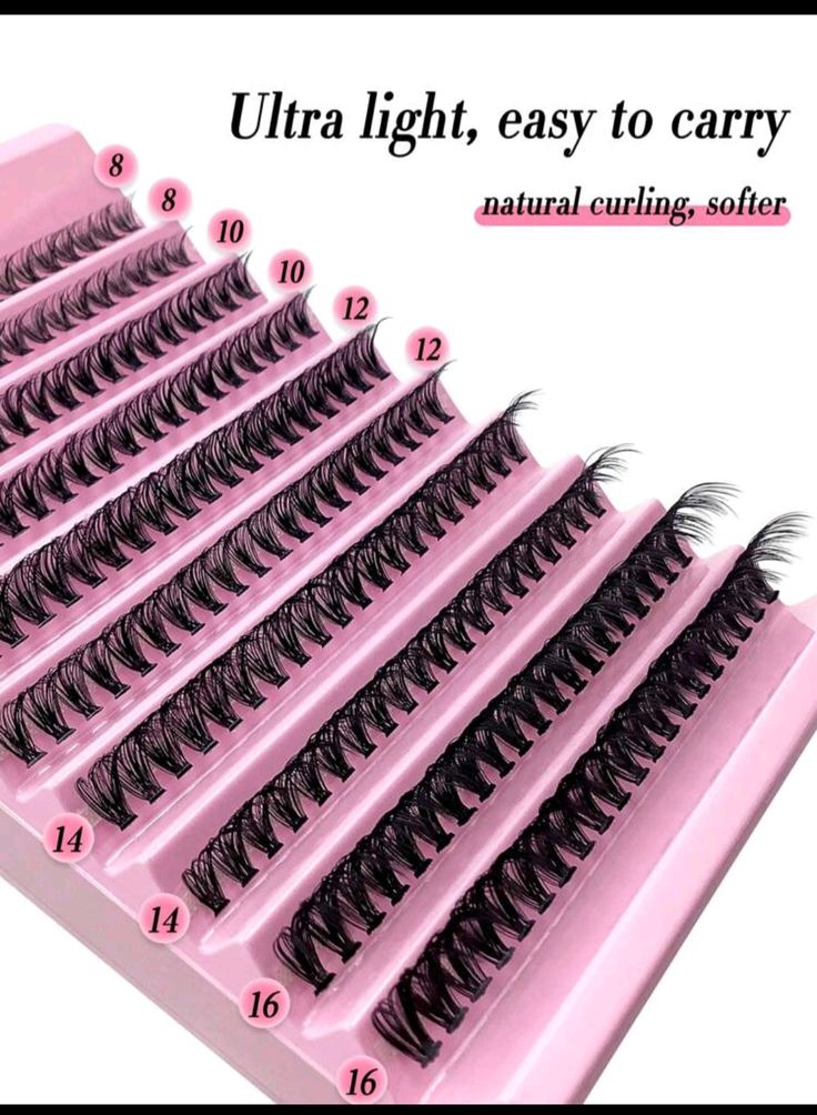 GROINNEYA Lash Clusters Kit DIY Lash Extensions Individuele Wimpers Clusters met Applicator & Lash