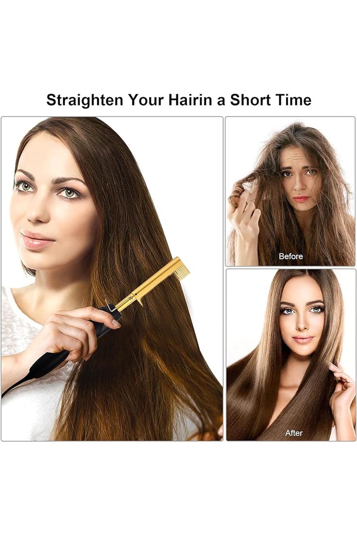 Hot Comb Hair Straightener Brush Hot Comb Pressing Electric Heat Electric Hair Brushes Styling Tools