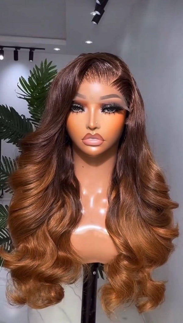 Glueless Bouncy Body-Loose Wave Double-Drawn Unit brown
