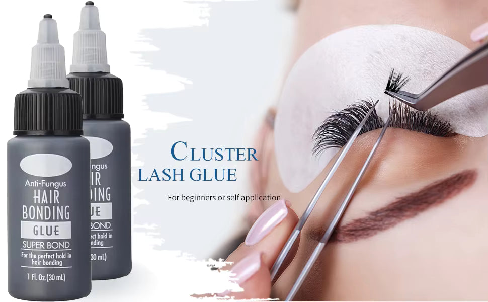 1oz/2oz Bonding Glue for Lash Waterproof Extra Strong Eyelash Extension Glue Strong Hold Black